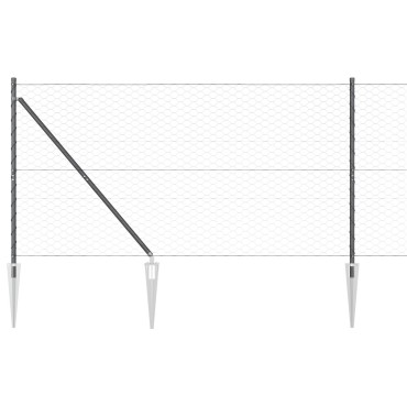 vidaXL Φράκτης Εξάγωνος Γκρι 1.2x100 m Χάλυβας
