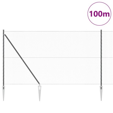 vidaXL Εξάγωνος Φράχτης Γκρι 1.5x100 μ Χάλυβας