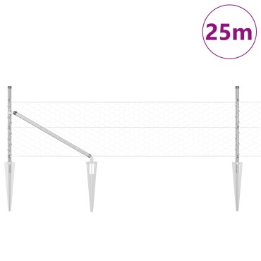 vidaXL Hexagon Fence 0.4x25 m Γαλβανισμένο Ατσάλι