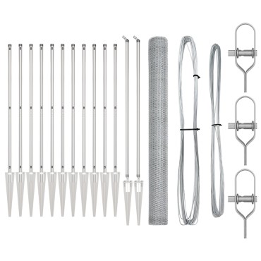 vidaXL Set Φραχτών Σετ 2 Γαλβανισμένος χάλυβας 25x1.5 μ Ανθεκτικό