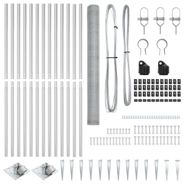 vidaXL Set Φραχτών Σετ 2 Γαλβανισμένος χάλυβας 25x1.5 μ Ανθεκτικό