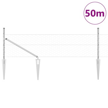 vidaXL Εξαγωνικός Φράκτης 0.4x50 μ Γαλβανισμένο Ατσάλι