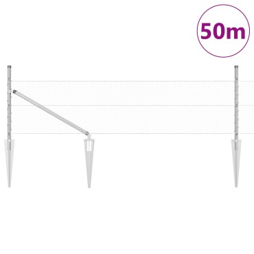 vidaXL Φράχτης Εξαγωνικής Μορφής 0.5x50 μ Γαλβανισμένος Χάλυβας