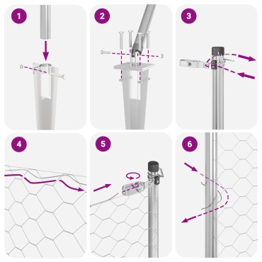 vidaXL Hexagon Φράχτης 0.8x50 μ Γαλβανισμένος Χάλυβας