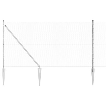 Φράκτης Hexagon 1x50 μ γαλβανισμένος χάλυβας, Στήλες Φράκτη vidaXL με άγκιστρο 13 τεμάχια 32 χιλιοστά 120cm γαλβανισμένος χάλυβας