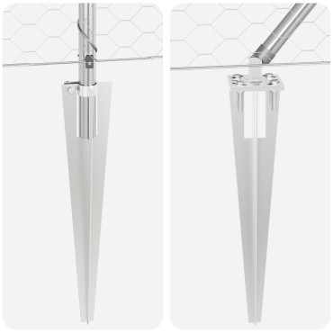 Φράχτης Hexagon vidaXL 1.4x50 μ Γαλβανισμένο Ατσάλι, Στήλοι φράχτη vidaXL με αιχμή 13 τεμαχίων 32 μ 160cm Γαλβανισμένο Ατσάλι