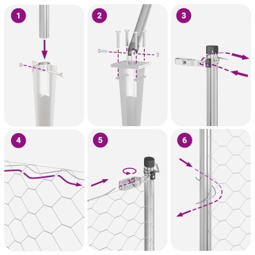 vidaXL Hexagon Fence 1.5x50 μ Γαλβανισμένος Χάλυβας