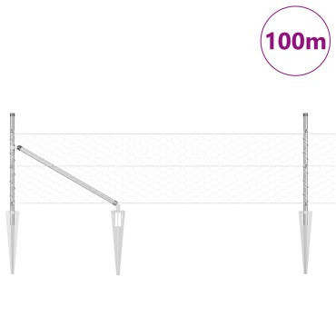 vidaXL Εξάγωνος Φράχτης 0.4x100 μ Γαλβανισμένος Χάλυβας