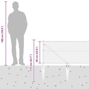 vidaXL Hexagon Fence 0.6x100 μ Γαλβανισμένος Χάλυβας
