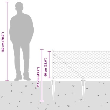 vidaXL Εξαγωνική Φράχτη με Στύλο 100x0,6 μ Γαλβανισμένος Χάλυβας