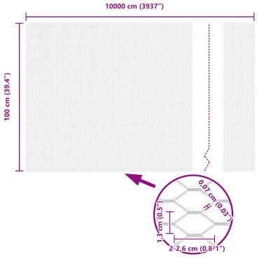 vidaXL Εξαγωνική Φράχτη με Στύλο 100x1 μ Γαλβανισμένος Χάλυβας Ασημί