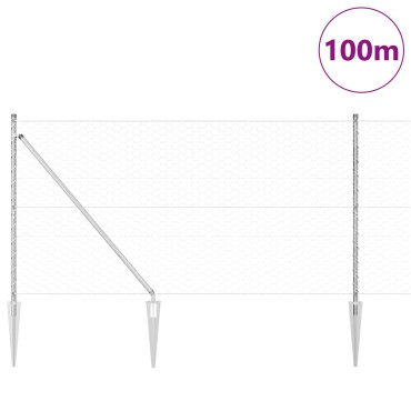 vidaXL Έκκεντρος Φράχτης 1.2x100 μ Γαλβανισμένος Χάλυβας