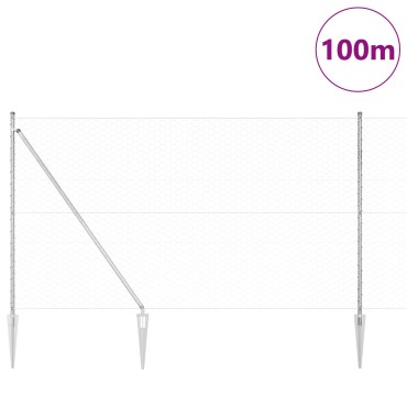 vidaXL Φράκτης Εξαγωνικός 1.6x100 μ. Γαλβανισμένο Ατσάλι