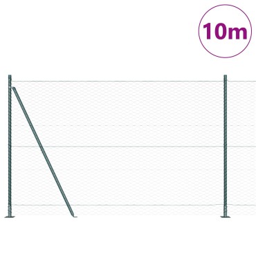vidaXL Εξαγωνική Περίφραξη Πράσινη 1.4x10 μ Χάλυβα