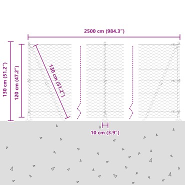 vidaXL Σετ Περίφραξης Σετ 2 Γκρι Ατσάλι 25x1.2 μ Ανθεκτικό