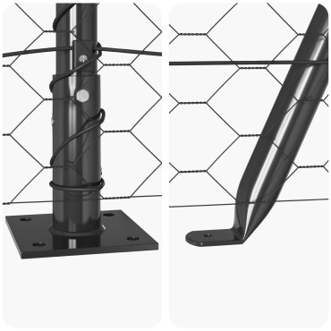 vidaXL Φράκτης Εξάγωνος Γκρι 1.2x50 μ Ατσάλι