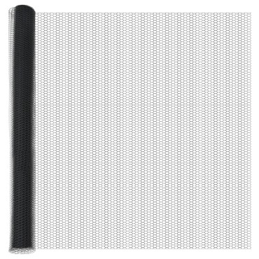 vidaXL Γκρι Εξάγωνο Φράχτη 1.4x50 μ Χάλυβας