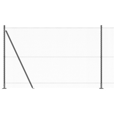 vidaXL Γκρι Εξάγωνο Φράχτη 1.4x50 μ Χάλυβας