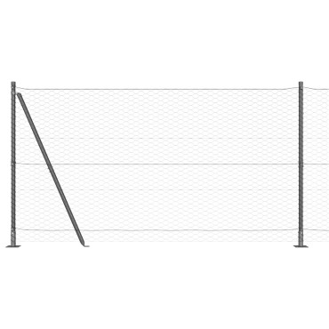 vidaXL Εξαγωνικός Φράκτης Γκρι 1.4x50 μ Χάλυβας