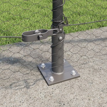 vidaXL Hexagon Fence Γκρι 1.5x50 m Ατσάλι