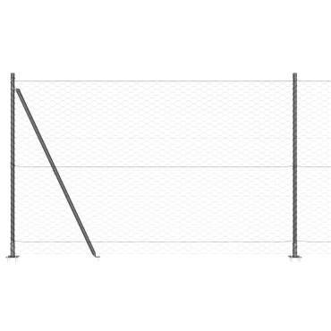 vidaXL Γκρι Εξάγωνο Φράγμα 1.5x50 μ Ατσάλι
