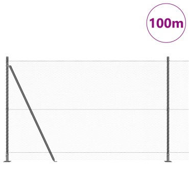 vidaXL Hexagon Fence Γκρι 1.6x100 m Χάλυβας