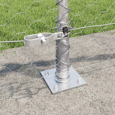 Hexagon Fence 0.6x10 μ Γαλβανισμένος Χάλυβας, Φράκτες vidaXL με Βάσεις 7 τεμάχια 32mm 70cm Γαλβανισμένος Χάλυβας