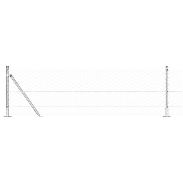 Hexagon Fence 0.6x10 μ Γαλβανισμένος Χάλυβας, Φράκτες vidaXL με Βάσεις 7 τεμάχια 32mm 70cm Γαλβανισμένος Χάλυβας