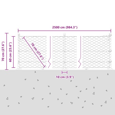 Φράχτης vidaXL 0.6x25 μ Γαλβανισμένος χάλυβας