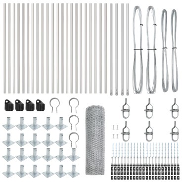 vidaXL Hexagon Fence 0,8x50 μ Γαλβανισμένος Χάλυβας