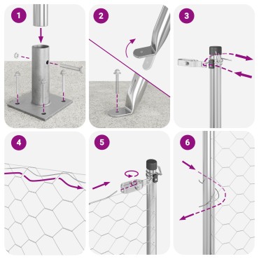 vidaXL Hexagon Φράχτης 0.8x50 μ Γαλβανισμένος Χάλυβας