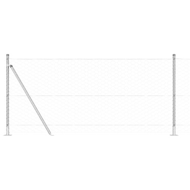 vidaXL Hexagon Φράχτης 0.8x50 μ Γαλβανισμένος Χάλυβας