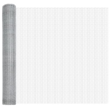 vidaXL Hexagon Fence 1.2x50 μ Γαλβανισμένος Χάλυβας