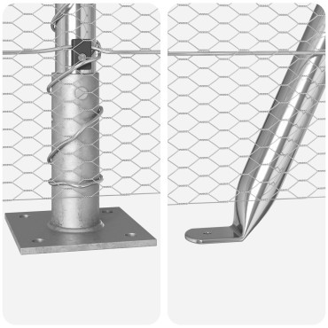 vidaXL Hexagon Fence 1.2x50 μ Γαλβανισμένος Χάλυβας