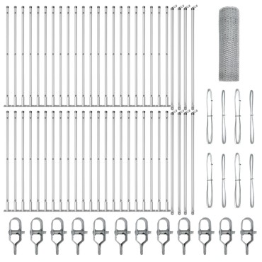 vidaXL Hexagon Fence 0.8x100 μ Γαλβανισμένο Ατσάλι