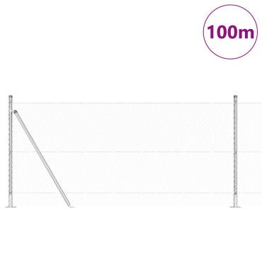 vidaXL Hexagon Φράκτης 0.8x100 m Γαλβανισμένο Ατσάλι