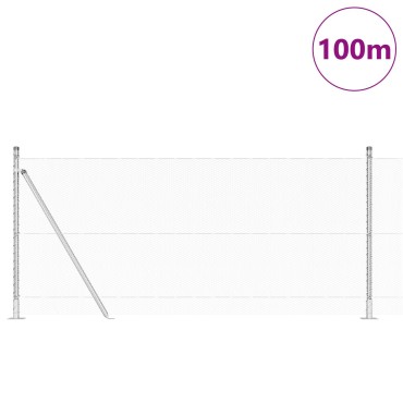 Φράκτης Hexagon vidaXL 1x100 μ Γαλβανισμένο Ατσάλι, Στηλοσυγκροτήματα vidaXL με Βάσεις 13 τμχ 32μ 110cm Γαλβανισμένο Ατσάλι