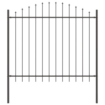 vidaXL Κήπος Φράχτης Σχέδιο Hoop Γκρι 10,2x1,25 μ Χάλυβας