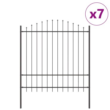 vidaXL Φράκτης Κήπου με Δίχτυ Κορυφής Γκρι 11,9x1,75 μ Χάλυβας