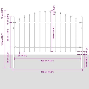 vidaXL Φράχτης Κήπου WOERDEN 2 τμχ. 170x140cm Λευκό