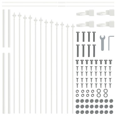 Fence Κήπου vidaXL με Θόλο Λευκό 5,1x1 μ Χάλυβας