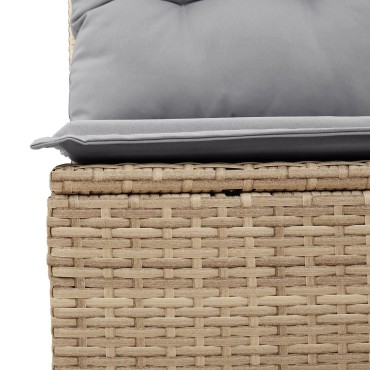 vidaXL 9 Piece Garden Sofa Set with Cushions Beige Poly Rattan Acacia