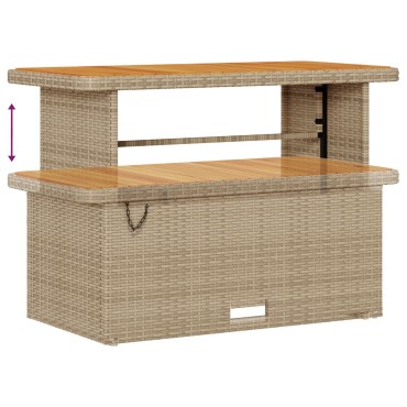 vidaXL 9 Τμήμα Σαλονιού Κήπου με Μαξιλάρια Μπεζ Poly Rattan Acacia