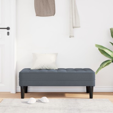 vidaXL παγκάκι με μαξιλάρι Σκούρο Γκρι 113x57x39cm Βελούδο