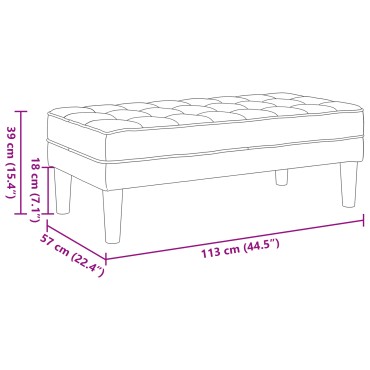 vidaXL Παγκάκι Μαύρο 113x57x39cm Βελούδο