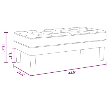 vidaXL παγκάκι με μαξιλάρι Μαύρο 113x57x39cm Βελούδο