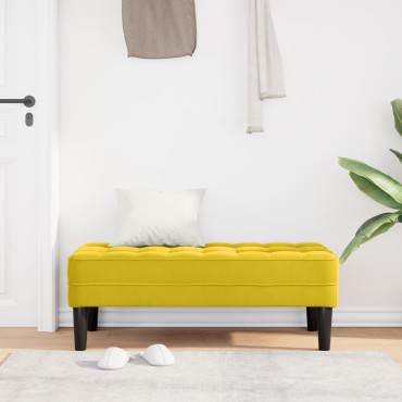 vidaXL Πάγκος Κίτρινος 113x57x39cm Βελούδο 1 τεμ.