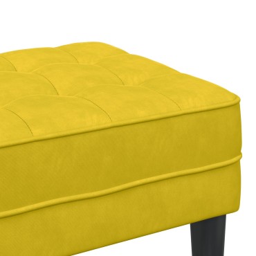 vidaXL Πάγκος Κίτρινος 113x57x39cm Βελούδο 1 τεμ.
