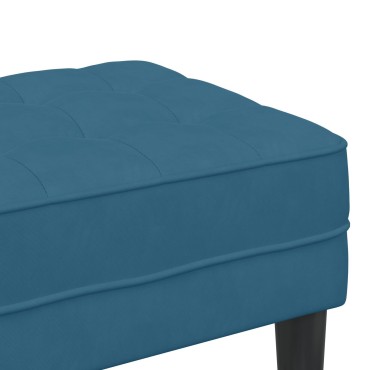 vidaXL Πάγκος Μπλε 113x57x39cm Βελούδο 1 τεμ.