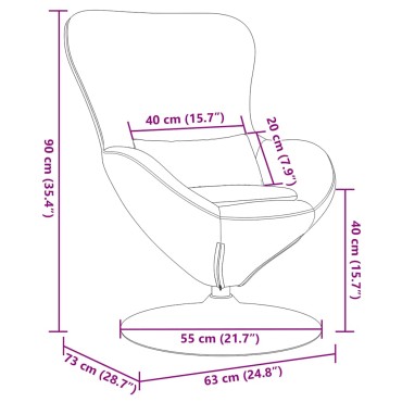 vidaXL Κάθισμα-αυγό Μπλε 63x73x90cm Βελούδο